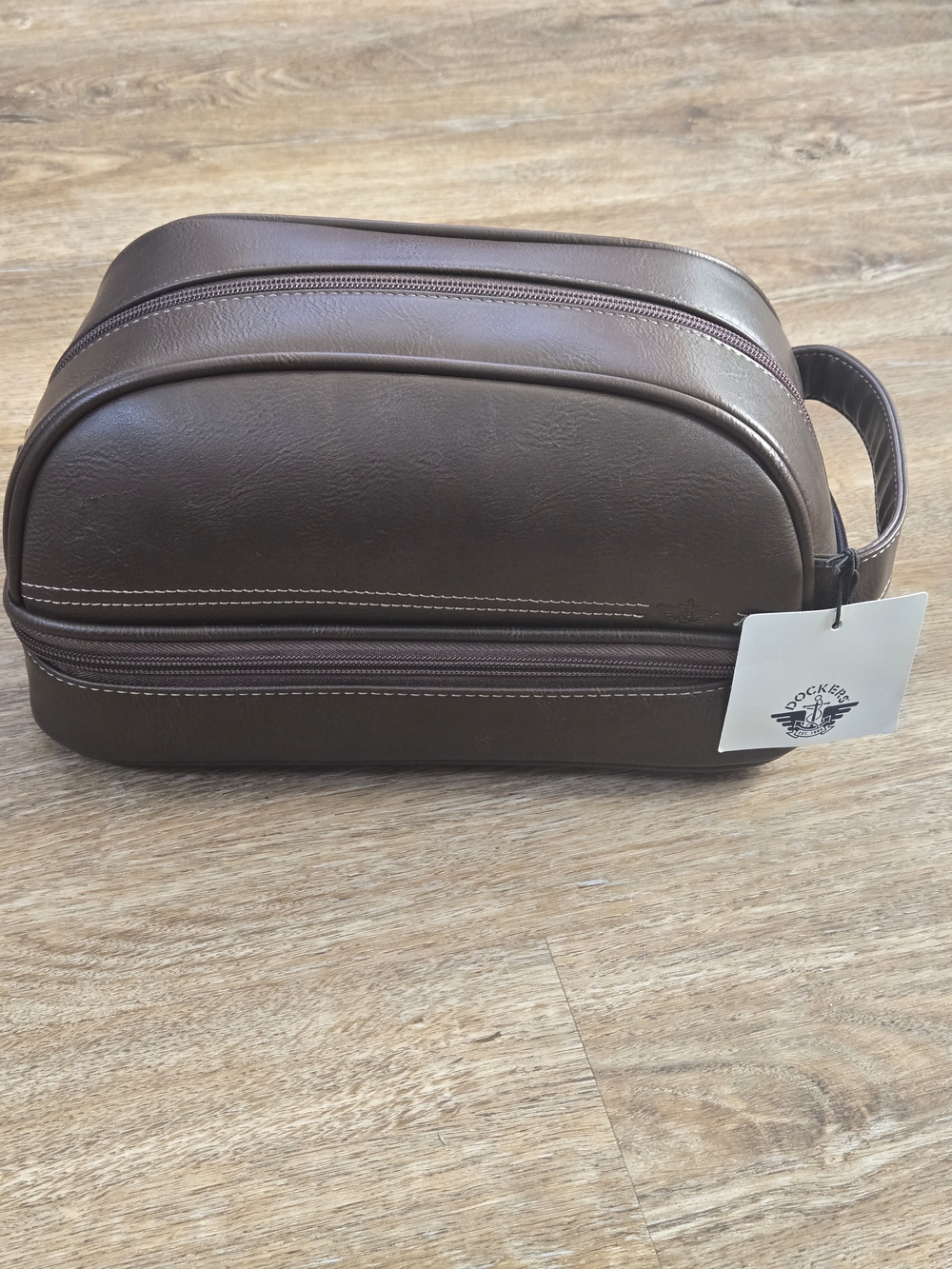 Dockers Brown Men's Travel Dopp Kit Toiletry Bag